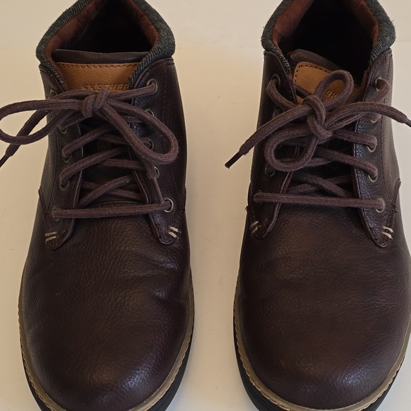 Skechers Men\'s Chukka Red Brown Boots Air Cooled Helmer Lace Up Size 10 main image 6